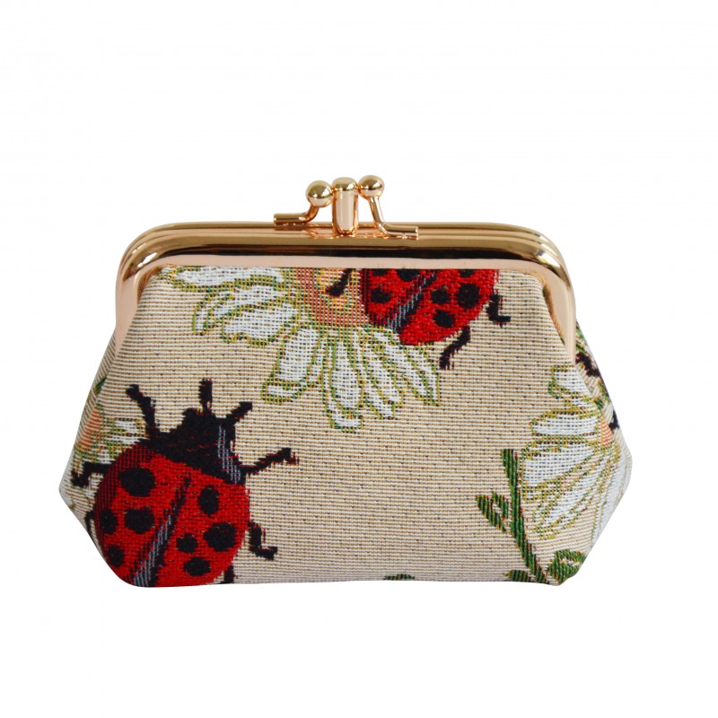Signare Lady Bug / Lady Bird Double Section Coin Frame Purse Tapestry.
