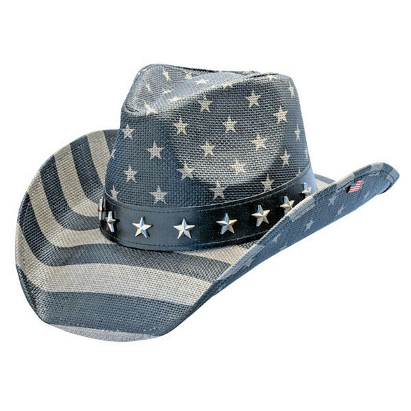 Freedom Star American Flag Western Hat USA Navy and Gray NWT FREE Shipping!