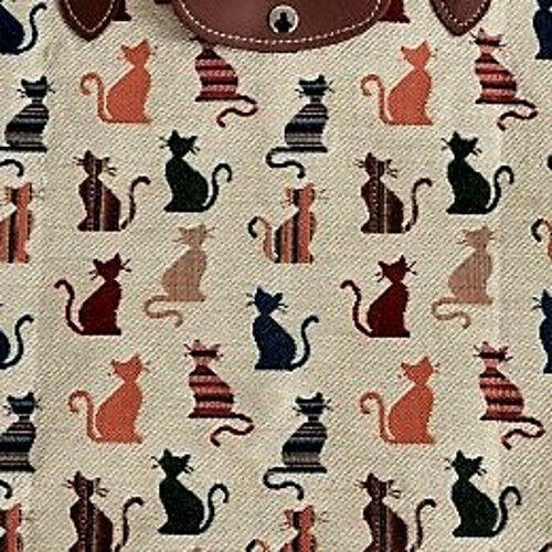Tapestry Cheeky Cat Fold Up Bag Foldaway by Signare Shopping Bag Free Shipping