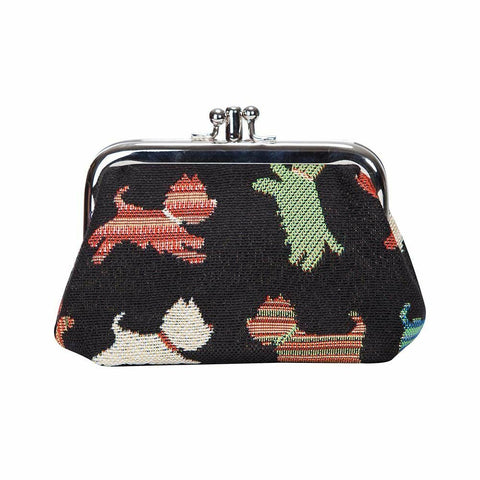 Signare Scottie Dog Double Section Coin Frame Purse Tapestry NWT
