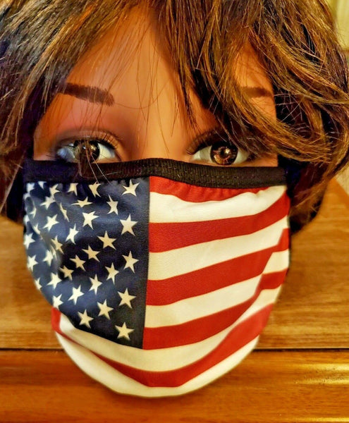 FASHION FACE MASK  - Washable - Reusable - Montana West Style American Flag