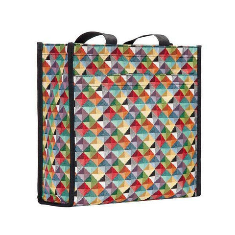 Signare Womens Fashion Tapestry Shopper Bag Shoulder Bag Triangle Design