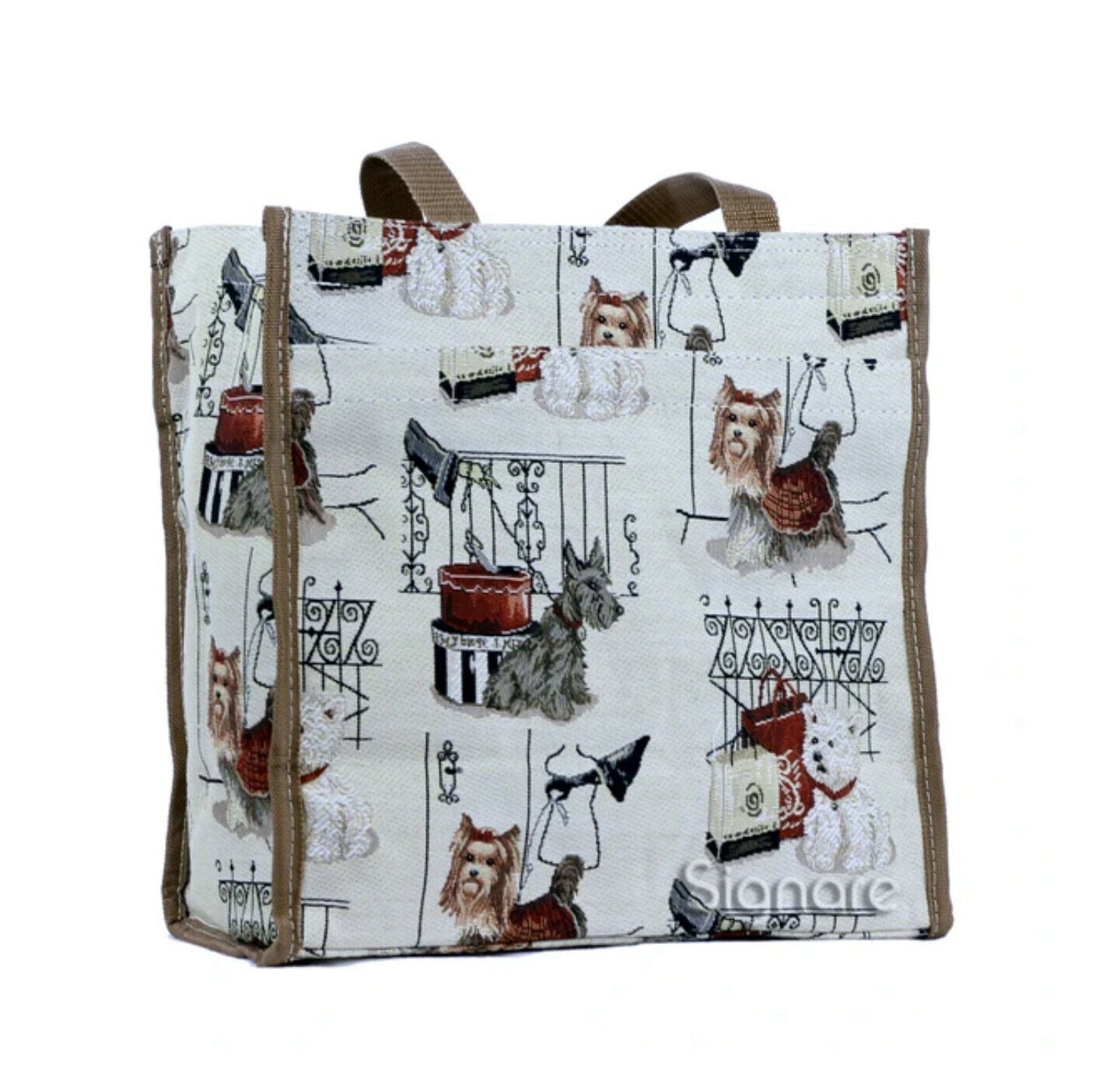 Signare Womens Fashion Tapestry Shopper Bag Shoulder Bag Des Fashion Dogs NWT