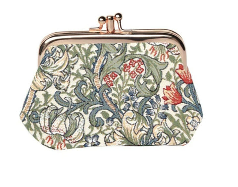 WILLIAM MORRIS GOLDEN LILY COIN CLASP FRAME PURSE WALLET BY SIGNARE