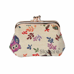 Signare Owl Double Section Coin Frame Purse Tapestry