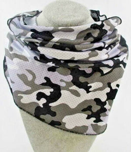 FASHION FACE MASK SCARF with Ear access - Washable - Reusable - Camo - Gray