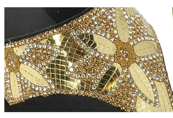 WOMEN'S SANDALS Bling Flip Flops Toe Thong New! 3011, Silver and Gold