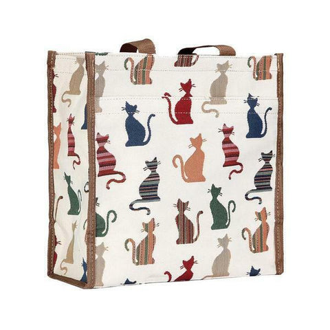 Signare Womens Fashion Tapestry Shopper Bag Shoulder Bag Cheeky Cat Design