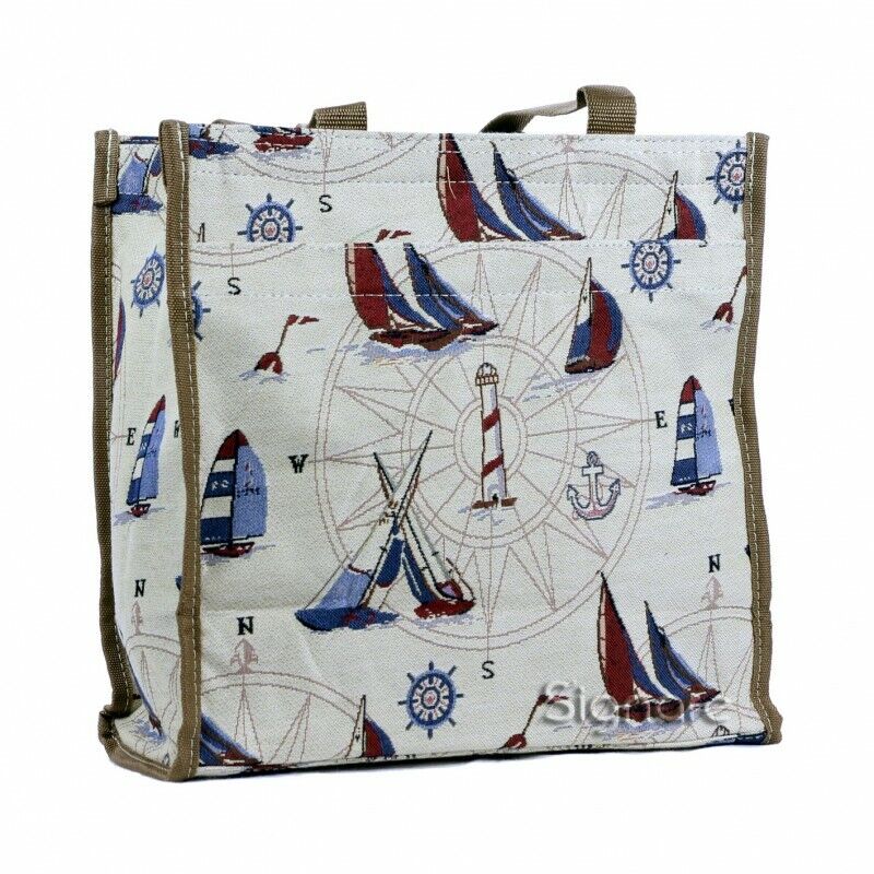 Signare Womens Fashion Tapestry Shopper Bag Shoulder Bag Yacht Design