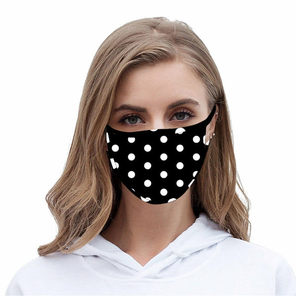 FCM-050 American Bling Black Polka Dot Face Mask 1Pc  Fashion Mask New