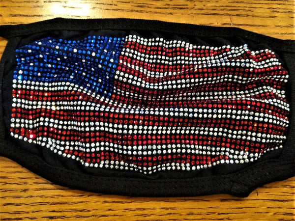 FASHION FACE MASK  - Washable - Reusable - American Bling American Flag Bling