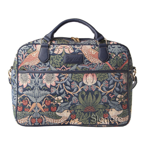 Tapestry WILLIAM MORRIS STRAWBERRY THIEF BLUE COMPUTER LAPTOP BAG CASE 15.6".