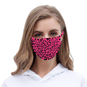 FCM-052 American Bling Hot Pink Leopard Print Cloth face Mask 1Pc Fashion Mask.