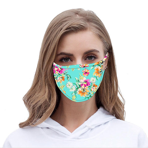 FCM-053 American Bling Floral Print Cloth Face Mask 1Pc Fashion Mask New.