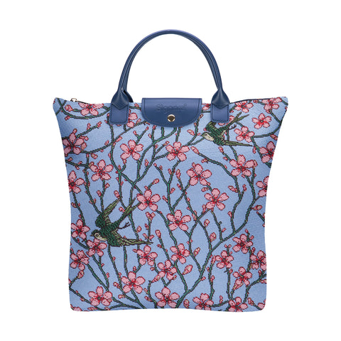 Tapestry ALMOND BLOSSOM AND SWALLOW FOLDAWAY GROCERY BAG.