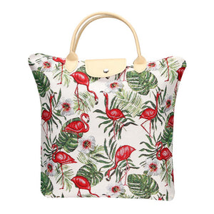 Tapestry FLAMINGO FOLDAWAY GROCERY BAG by Signare Shopping Bag.
