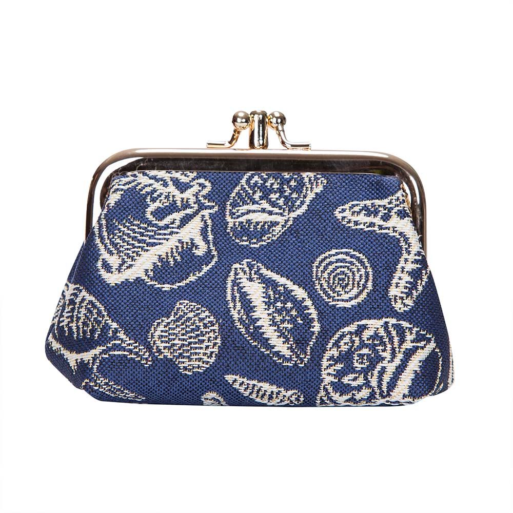 Signare Sea Shells Double Section Coin Frame Purse Tapestry.