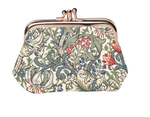 WILLIAM MORRIS GOLDEN LILY COIN CLASP FRAME PURSE WALLET BY SIGNARE.