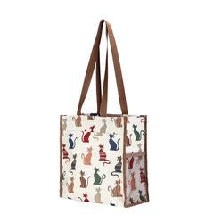 Signare Womens Fashion Tapestry Shopper Bag Cheeky CAT.