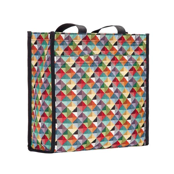 Signare Womens Fashion Tapestry Shopper Bag Multi-Triangle.