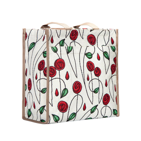 Signare Women's Fashion Tapestry Shopper Bag - RENNIE MACKINTOSH SIMPLE ROSE.