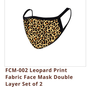 FASHION FACE MASK Washable Reusable Montana West Style Leopard Print.