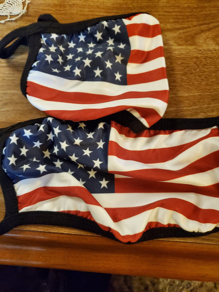 FASHION FACE MASK Washable Reusable Montana West Style American Flag.
