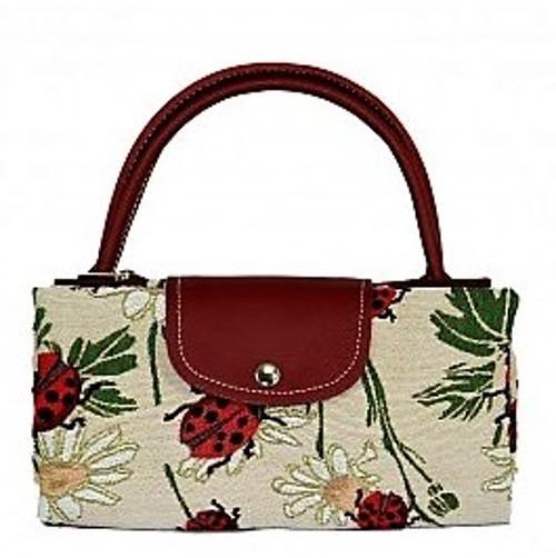 Tapestry LadyBird / Lady Bug Fold Up Bag by Signare Shopping Bag.