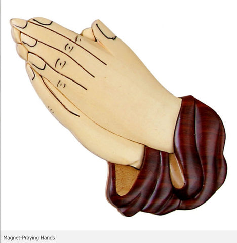 Intarsia Wood Magnet-Praying Hands.